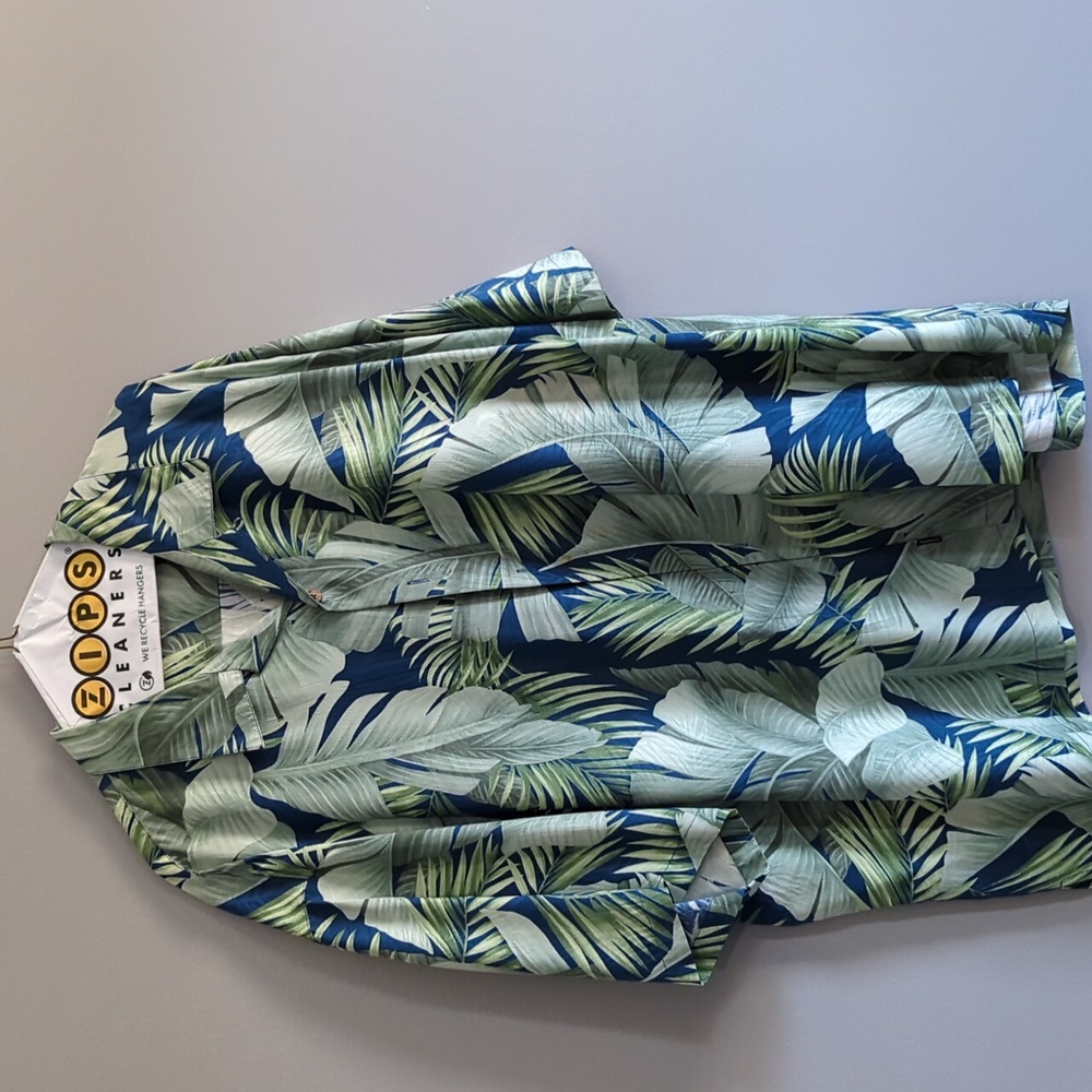 Tommy Bahama Green and Blue Tropical Casual Shirt